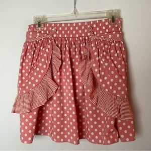 NWT Paper Wings Detachable Pocket Skirt Girls 12 Red White Polka Dot Ruffle